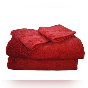 NWOT SPRINGMAID Luxury Egyptian Cotton Towel & Washcloth Set.  Deep Red/Maroon
